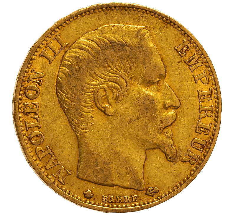 Buy 1859 Gold Twenty French Franc Coin | from BullionByPost - From