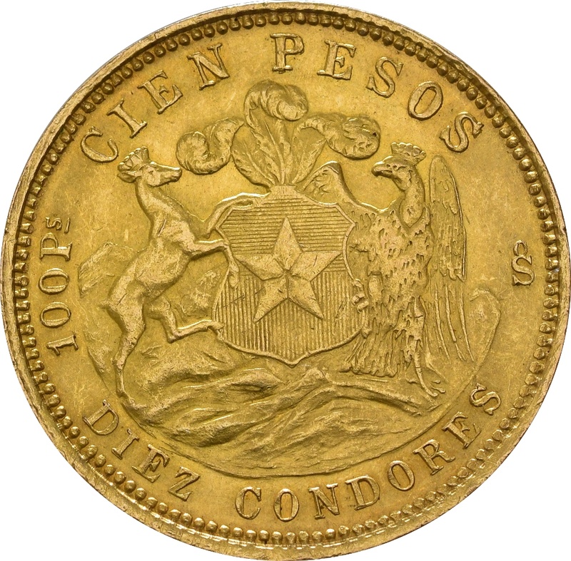 Chilean 100 Pesos Gold Coin 1 612