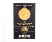 American Gold Eagle 10 1984 L.A. Olympics Brilliant