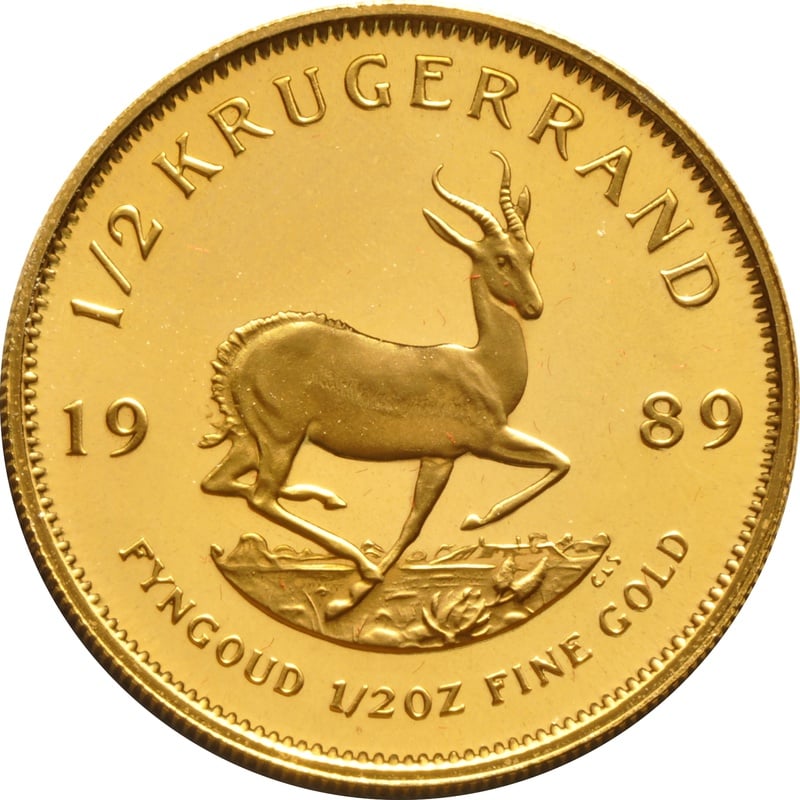 1989 Proof Half Ounce Krugerrand Gold Coin only - 1 502