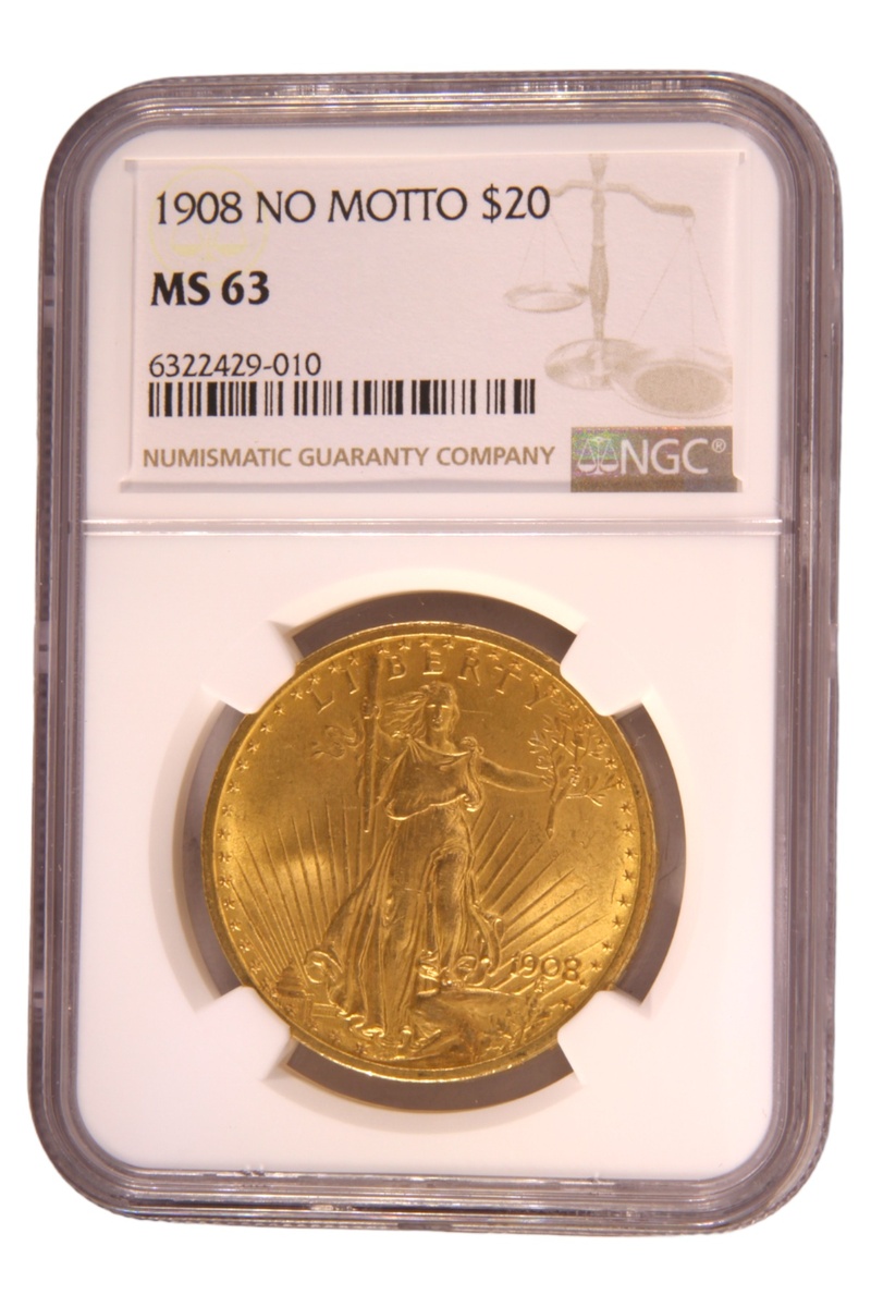 1908 20 Eagle No Motto MS63 BullionByPost From 2 579