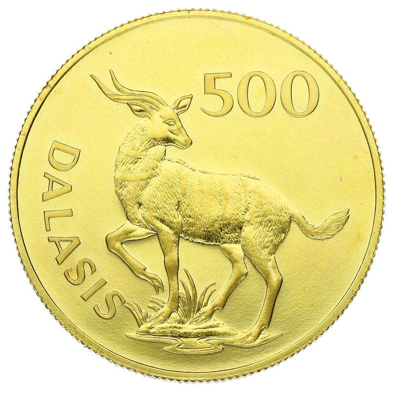 1977 Gambian 500 Dalasis Gold Coin - 2 260